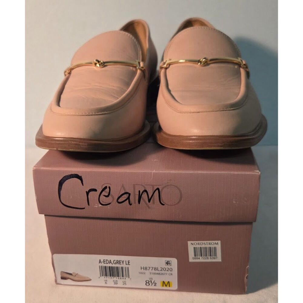 Sarto by Franco Sarto Eda Cream Leather Loafers Women's 8.5M
